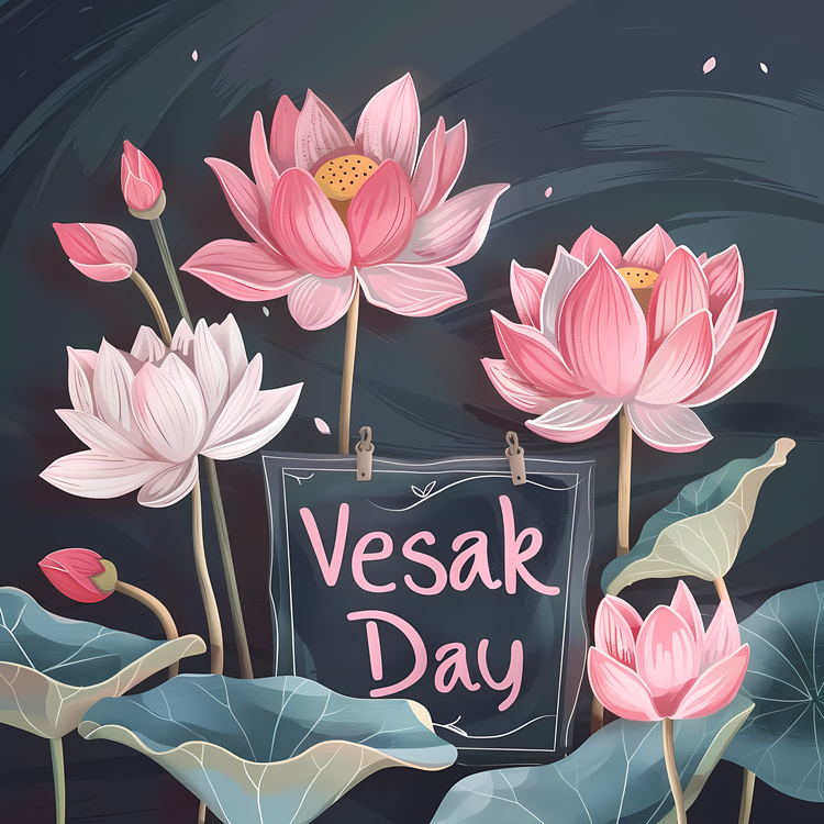 Happy Vesak Day,Lotus,Flowers