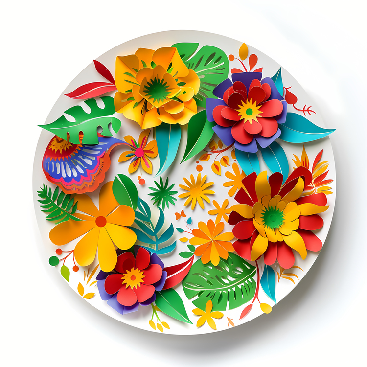 Cinco De Mayo,Paper Cutting,Floral Pattern