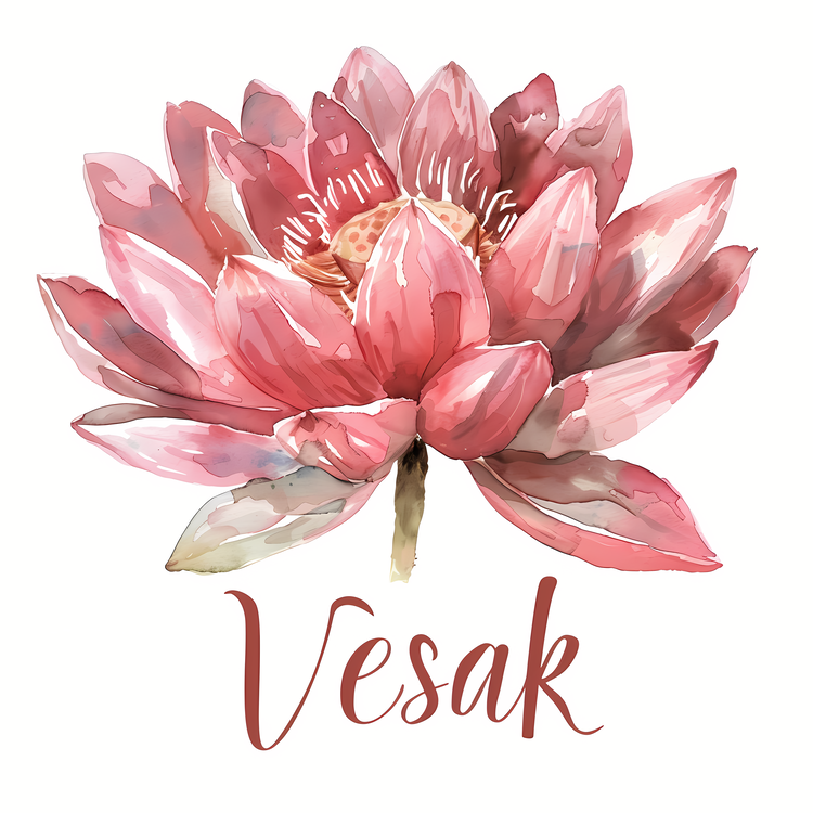 Happy Vesak Day,Lotus Flower,Pink