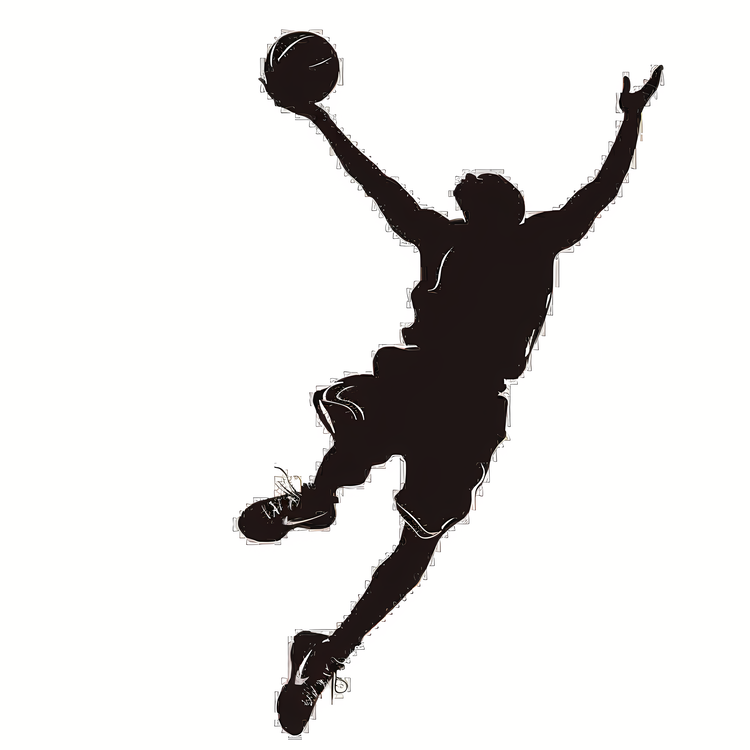 Basketball Silhouette,Basketball Jump,Basketball Player In Motion