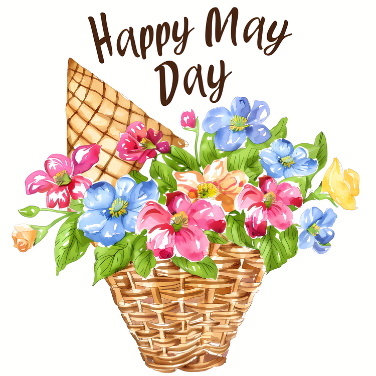 May Day,Basket Of Flowers,Floral Arrangement