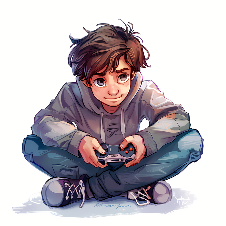 Playing Games,Young Boy,Playing Video Games