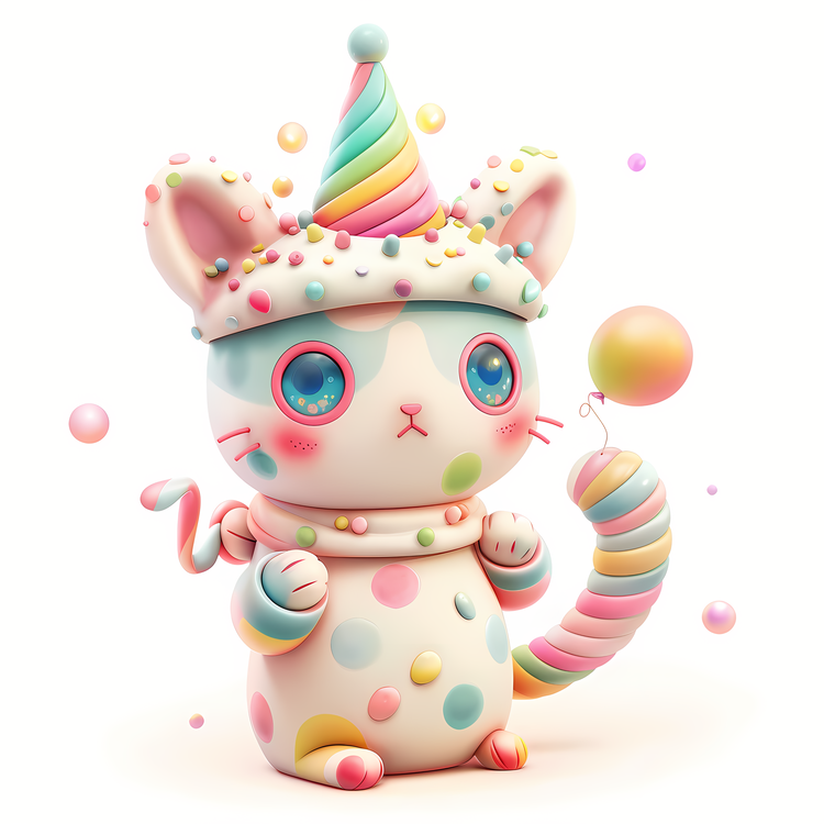 Birthday Wish,Cute Cat,Cartoon