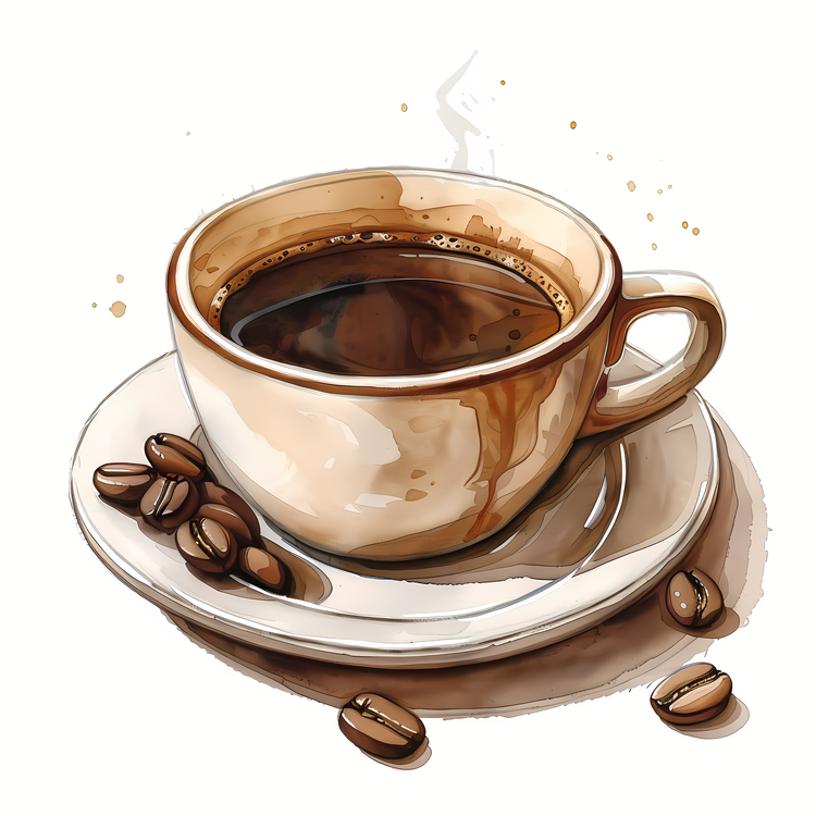 Barako Coffee,Watercolor,Cup Of Coffee