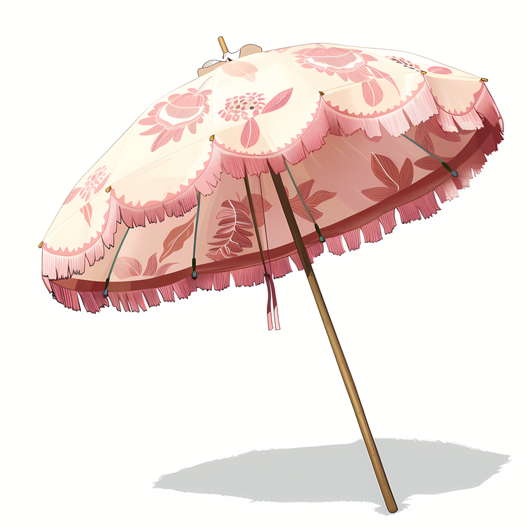 Beach Umbrella,Pink Umbrella,Floral Design