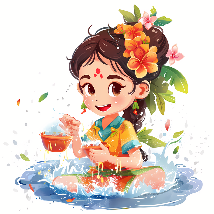 Songkran,Girl,Water