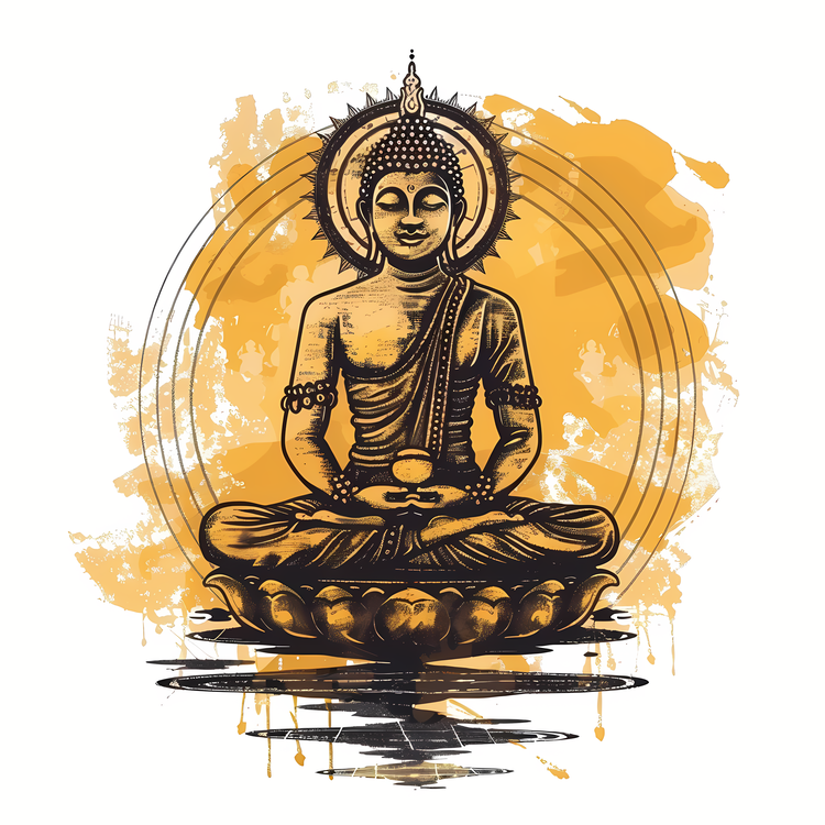 Mahavir Jayanti,Yellow,Buddha