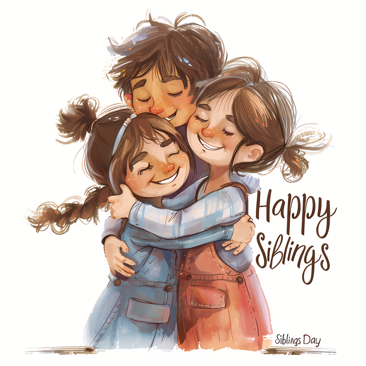 Happy Siblings Day,Happy Siblings,Family Hug