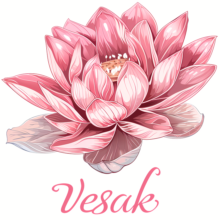 Happy Vesak Day,Pink Lotus Flower,Lotus In Water