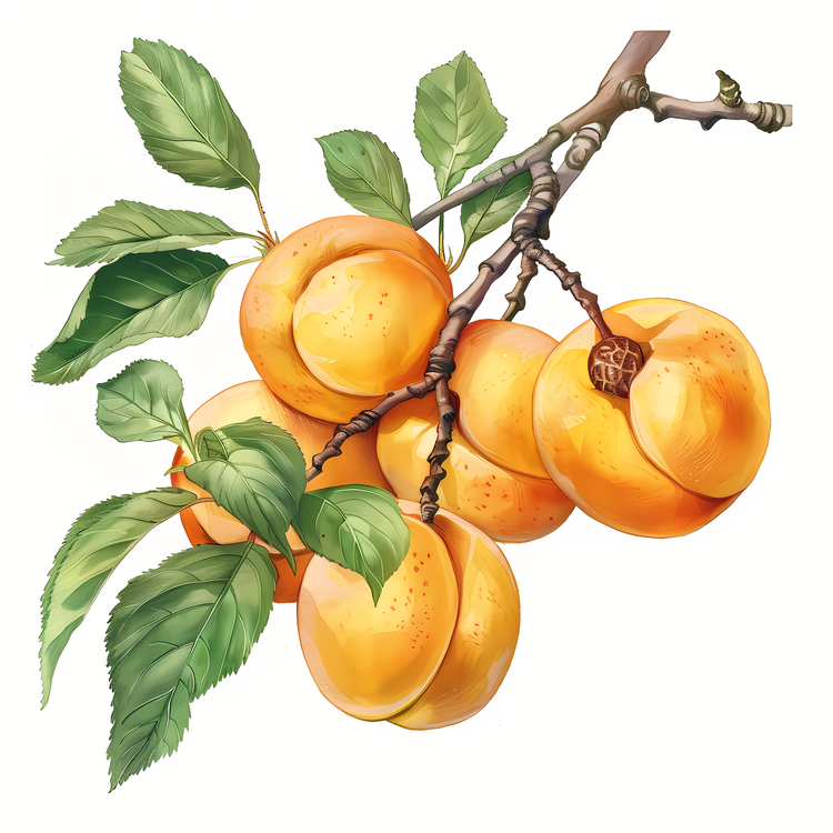 Apricots,Apricot,Watercolor