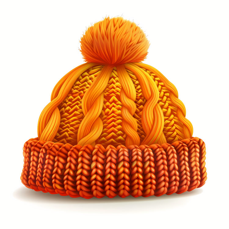 Knit Cap,Knitted Hat,Orange