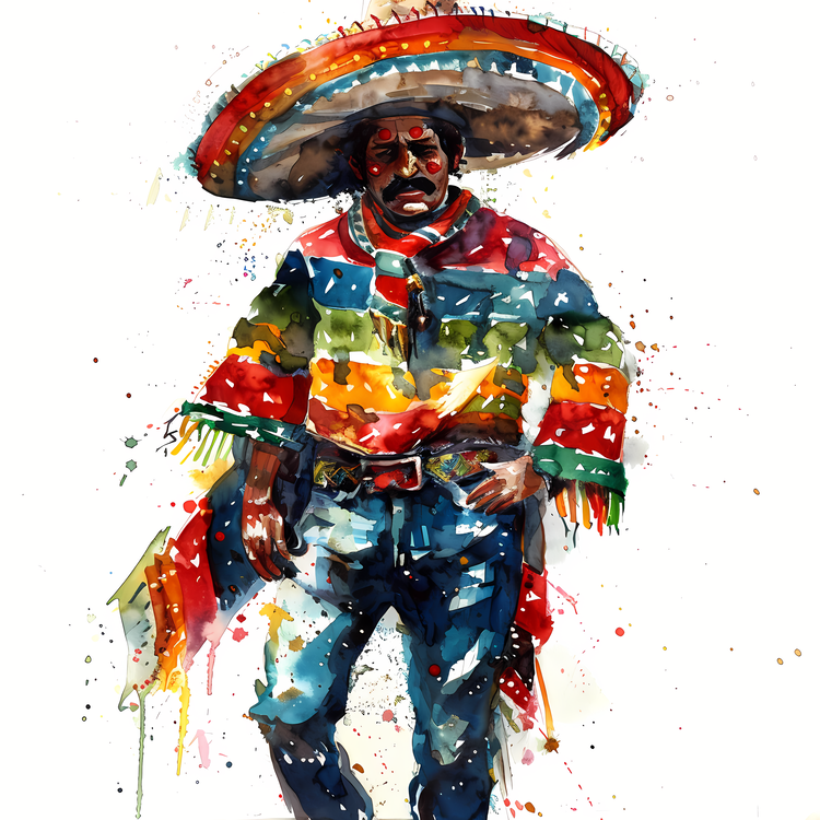Cinco De Mayo,Watercolor Painting,Colorful
