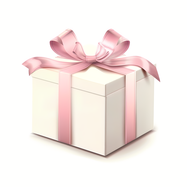 Handmade Gift,White Gift Box,Pink Ribbon
