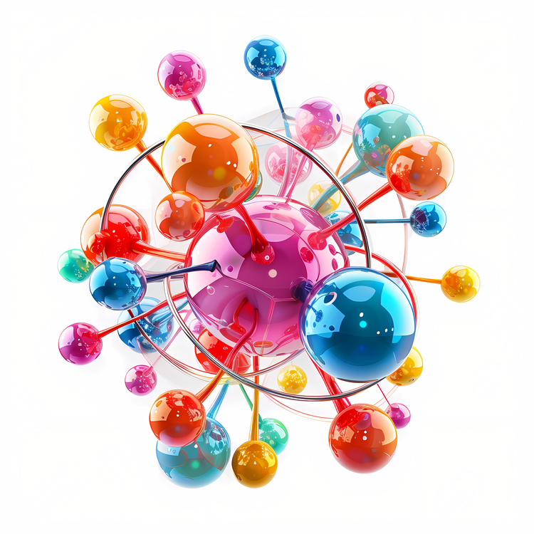 Atoms,Colorful Spheres,Geometric Shape