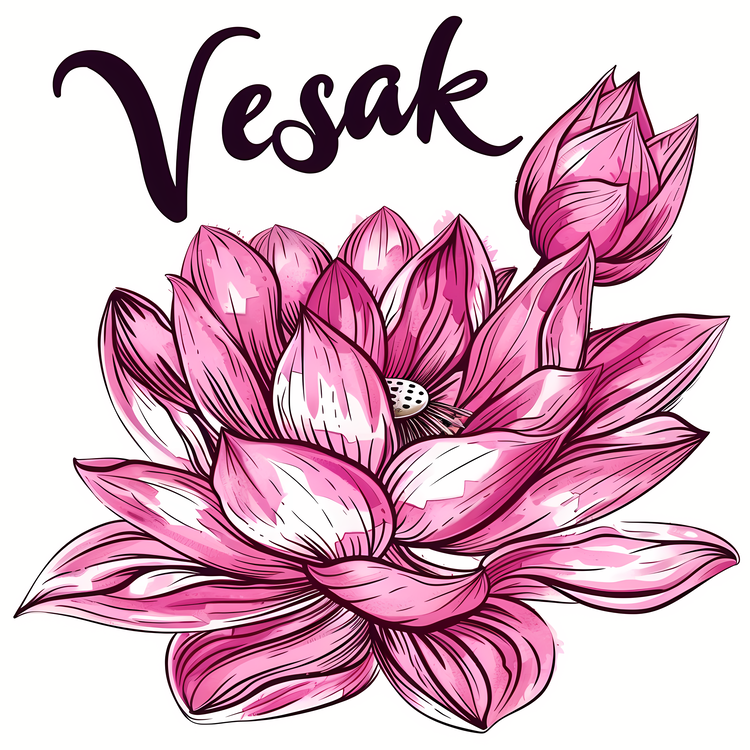 Happy Vesak Day,Pink Lotus Flower,Lotus Petals