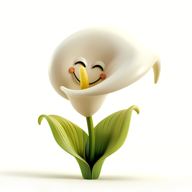 3d Cartoon Flowers,White Flower,Calla Lily