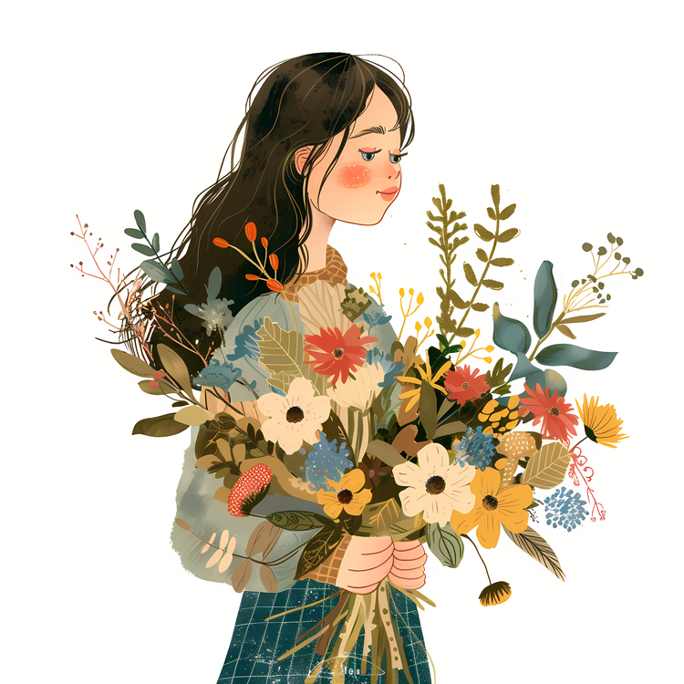 Florist,Floral Bouquet,Girl Holding Flowers