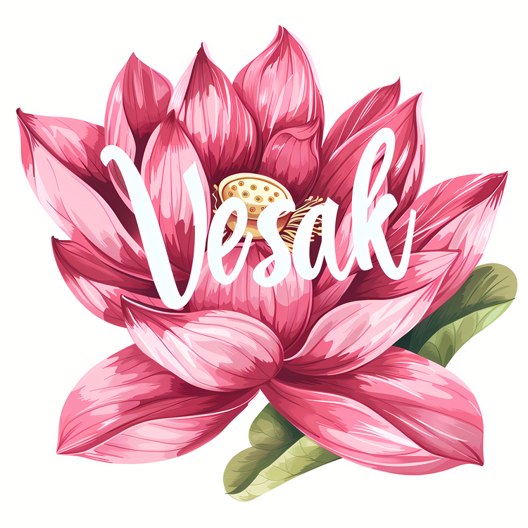 Happy Vesak Day,Pink Flower,Water Lily
