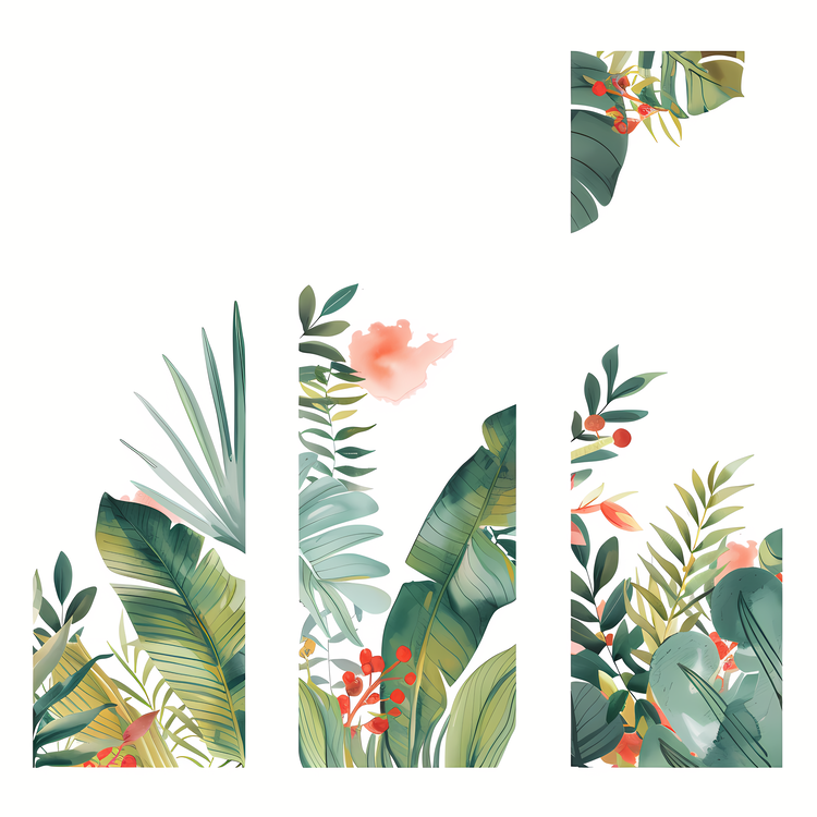 Banners,Tropical Plants,Green Leaves