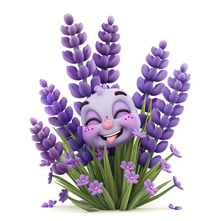 3d Cartoon Flowers,Flowers,Lavender