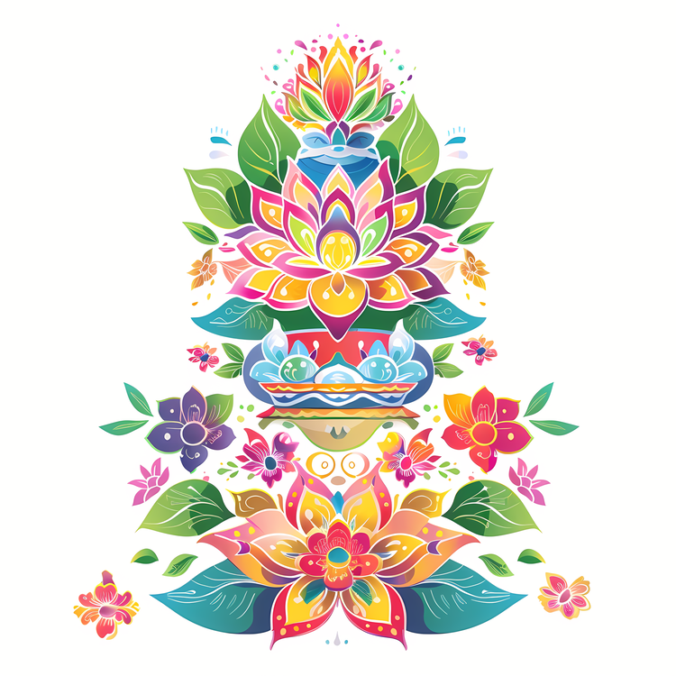 Songkran,Vector Design,Floral Arrangement
