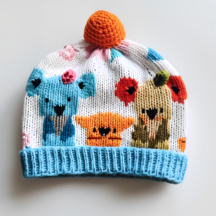 Knit Cap,Crocheted Hat,Yarn Pattern