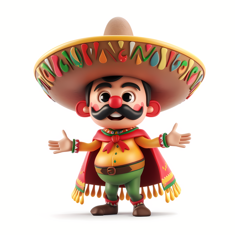 Cinco De Mayo,Mexican Cartoon Character,Happy