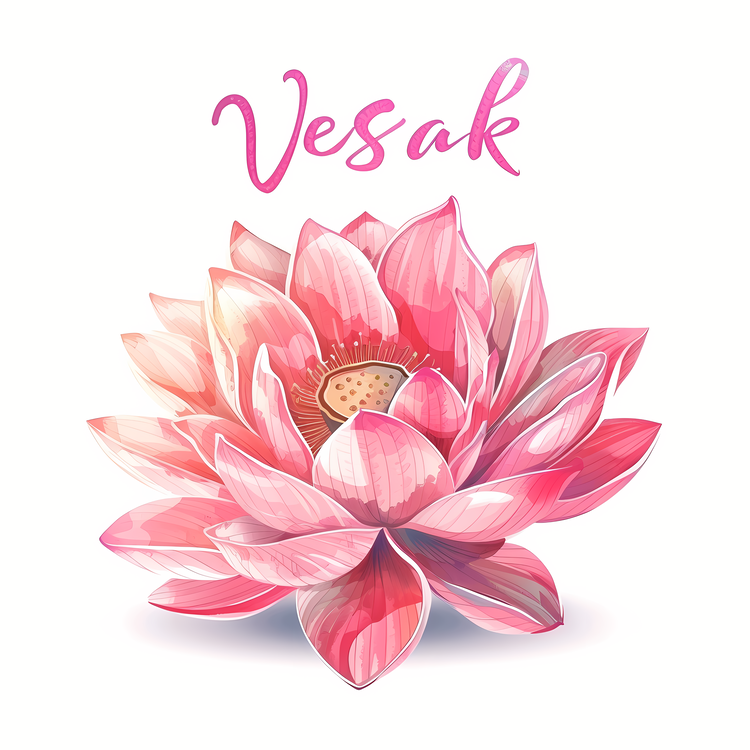 Happy Vesak Day,Lotus Flower,Watercolor Painting