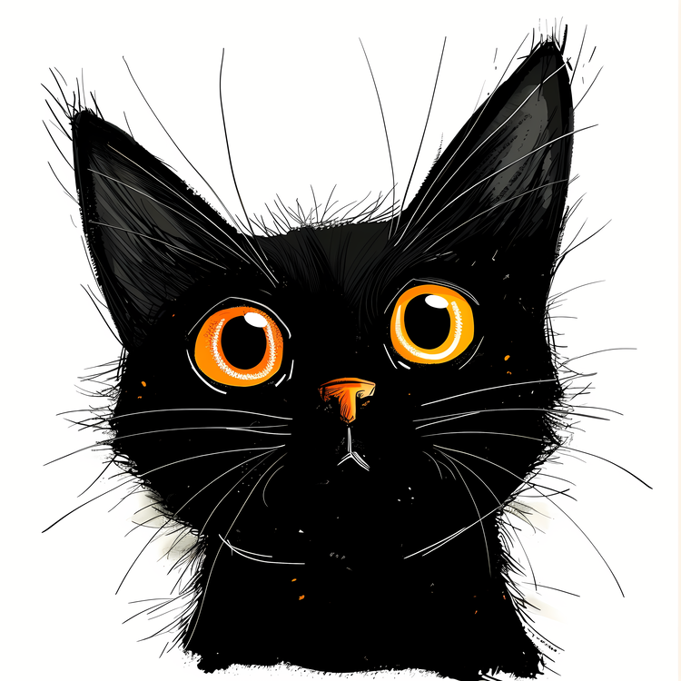 Cat,Black Cat,Orange Eyes