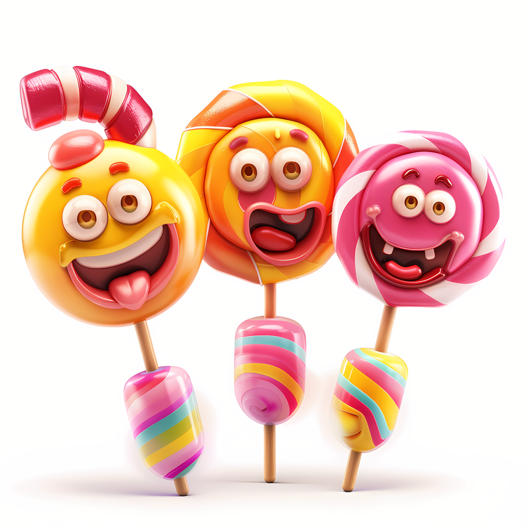 3d Cartoon Dessert,Smile,Lollipop