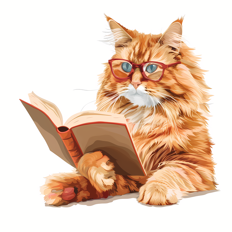 Cat,Reading,Book