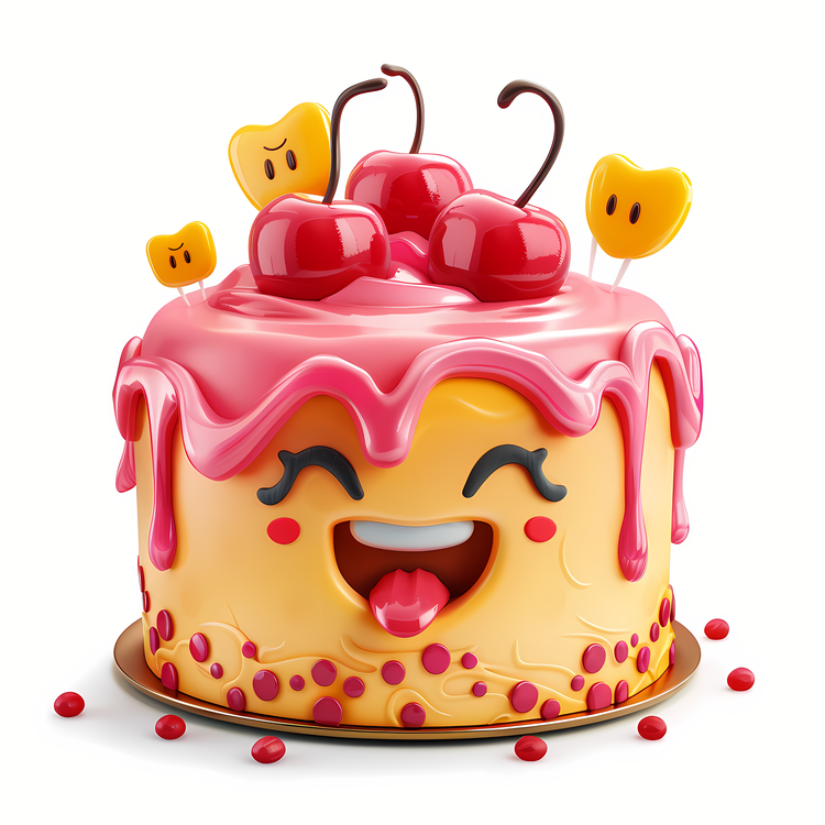 3d Cartoon Dessert,Emoticons,Cake