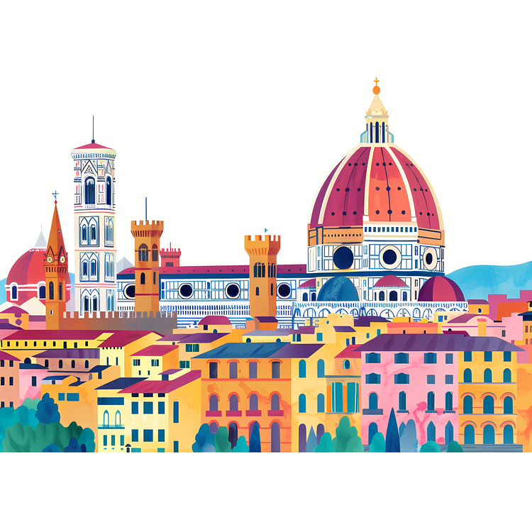 Italy Firenze,Painting,Watercolor