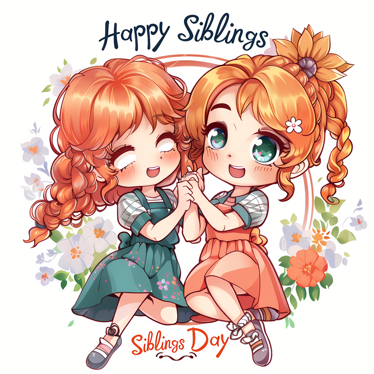 Happy Siblings Day,Cute,Adorable