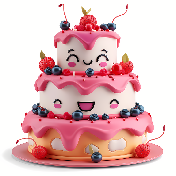3d Cartoon Dessert,10,For   Could Include Pink Cake