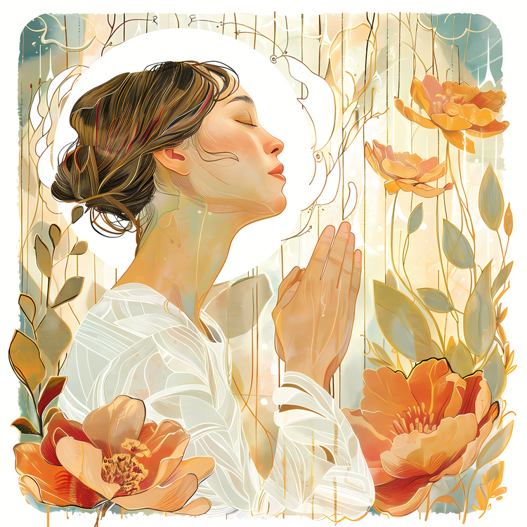 Day Of Prayer,Watercolor,Girl