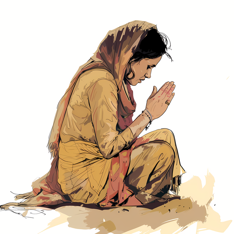 Day Of Prayer,Praying Woman,Hindu Woman