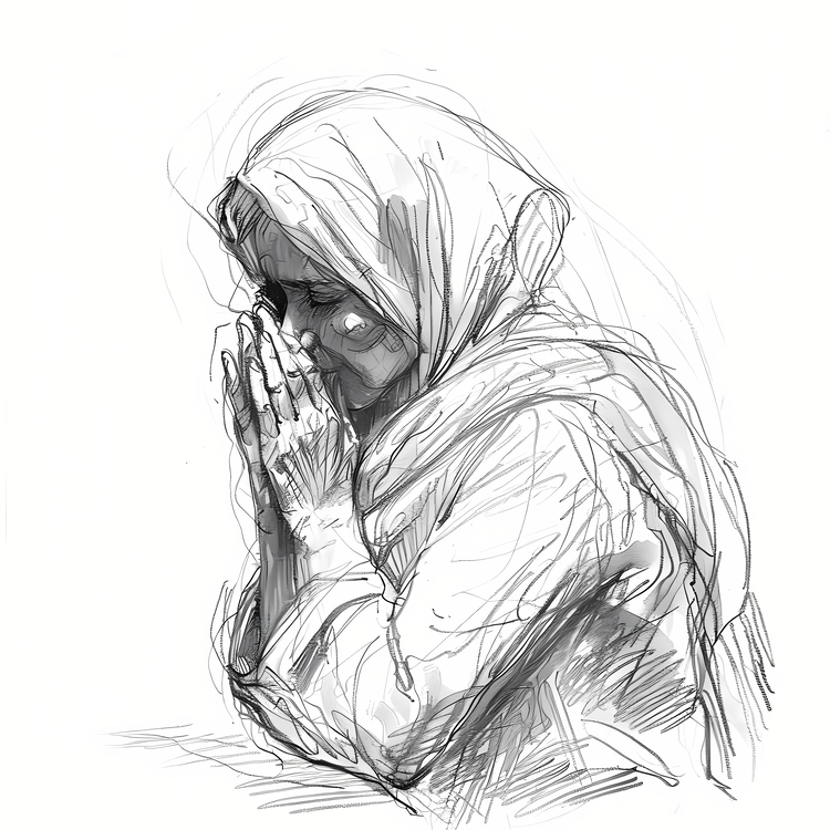 Day Of Prayer,Woman In Prayer,Hand On Face