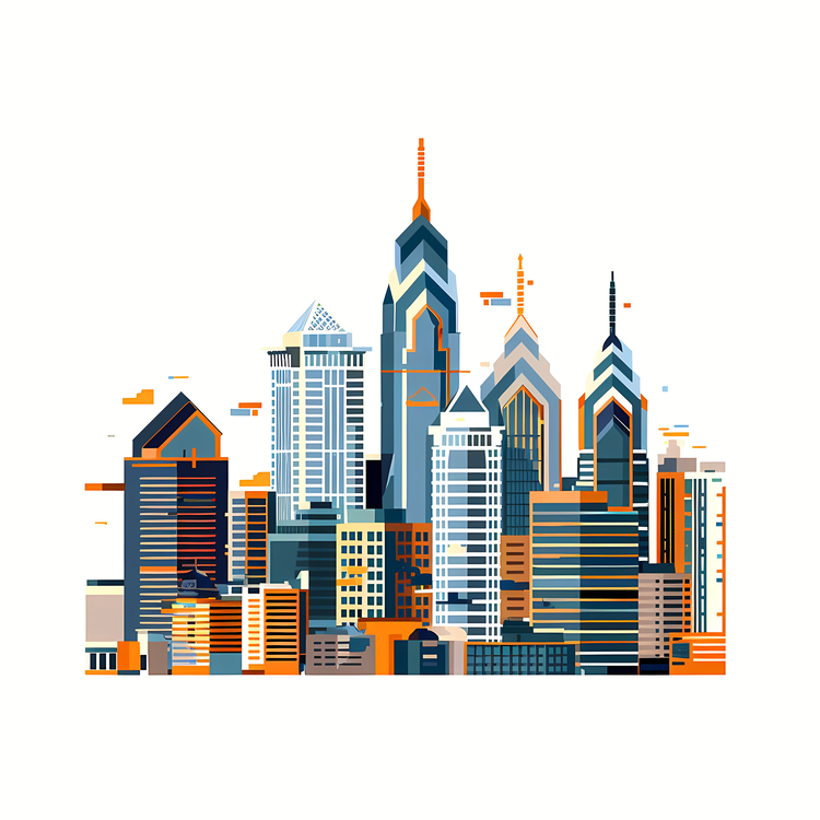 Philly Skyline,Skyscrapers,Cityscape