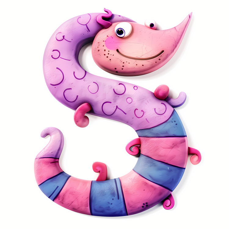 3d Cartoon Alphabet,Cute,Pink