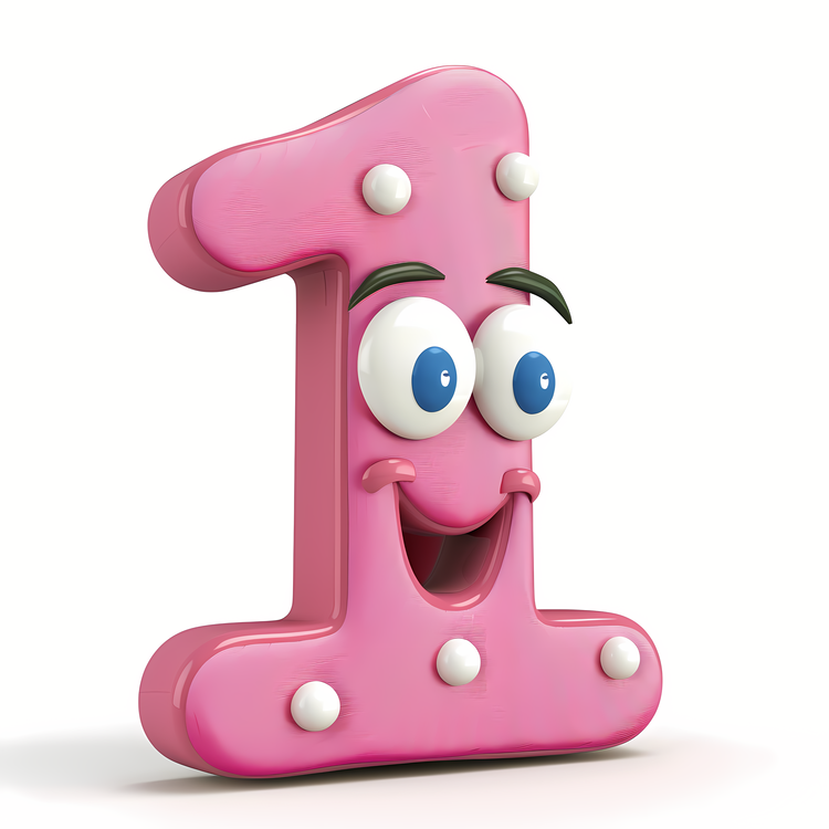 3d Cartoon Number,Pink Number,Happy Number