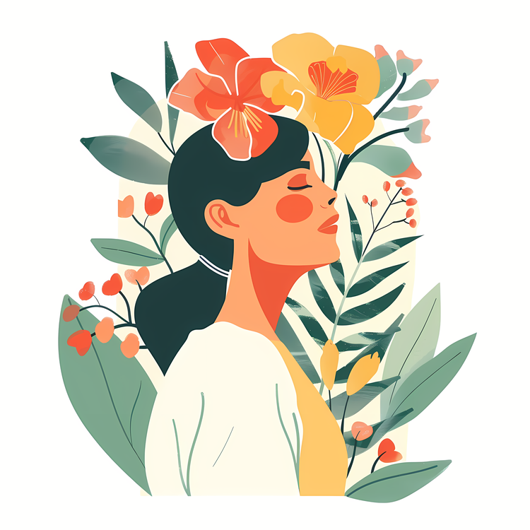 Renewal Day,Flower Woman,Floral Portrait