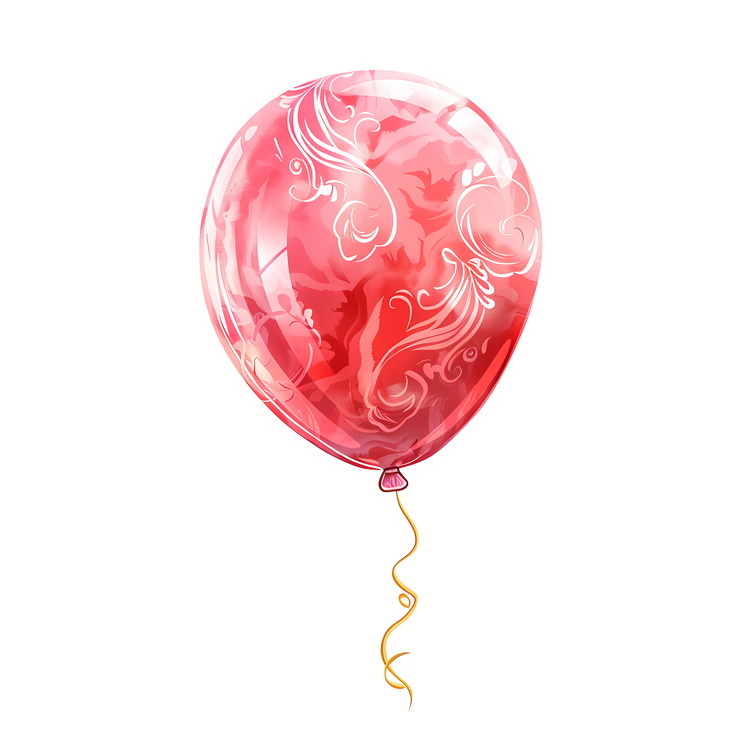 Single Balloon,Pink Balloon,Floral Pattern