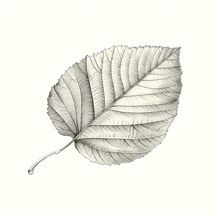 Elm Leaf,Leaf,Black And White Drawing