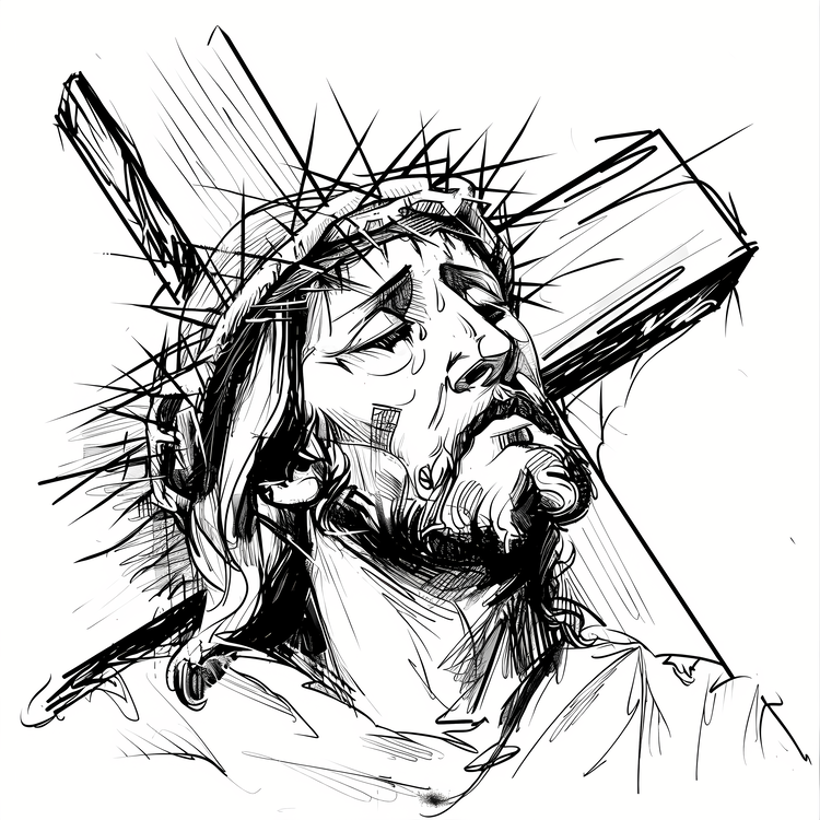 Orthodox Good Friday,Jesus Christ,Hand Drawn