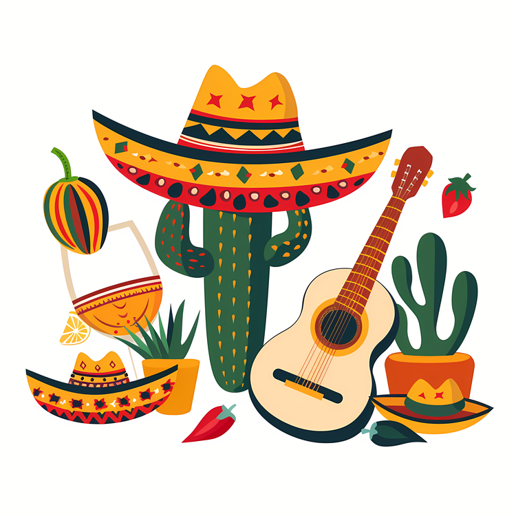 Cinco De Mayo,Guitar,Cactus
