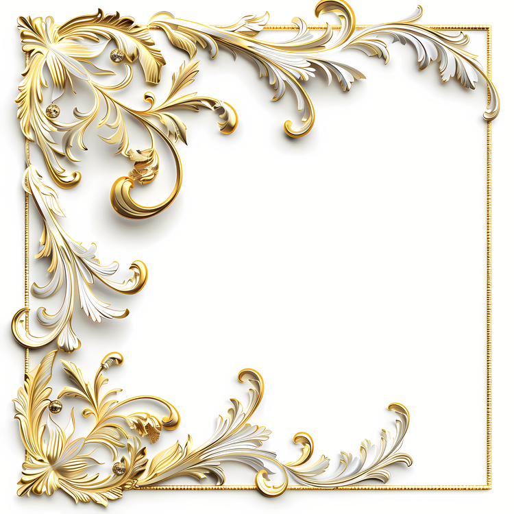 Corner,Golden Frame,Ornate Design