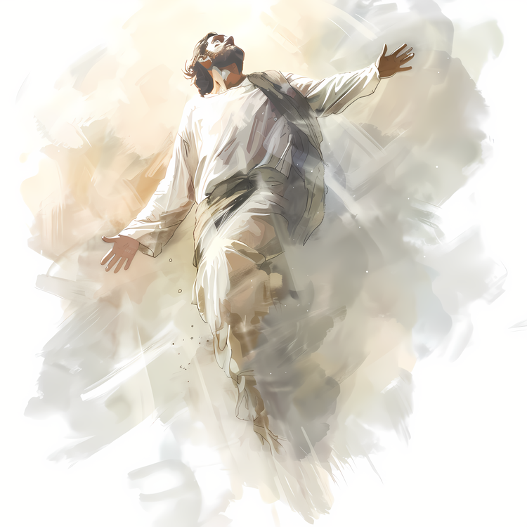 Ascension Day,Jesus,Watercolor
