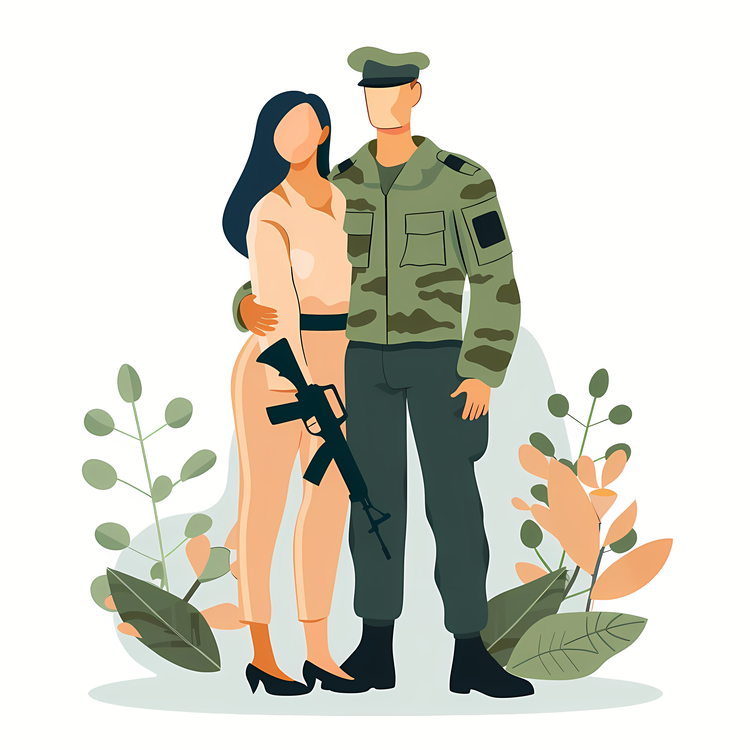 Military Spouse Appreciation Day,Human And Gun,Military Couple