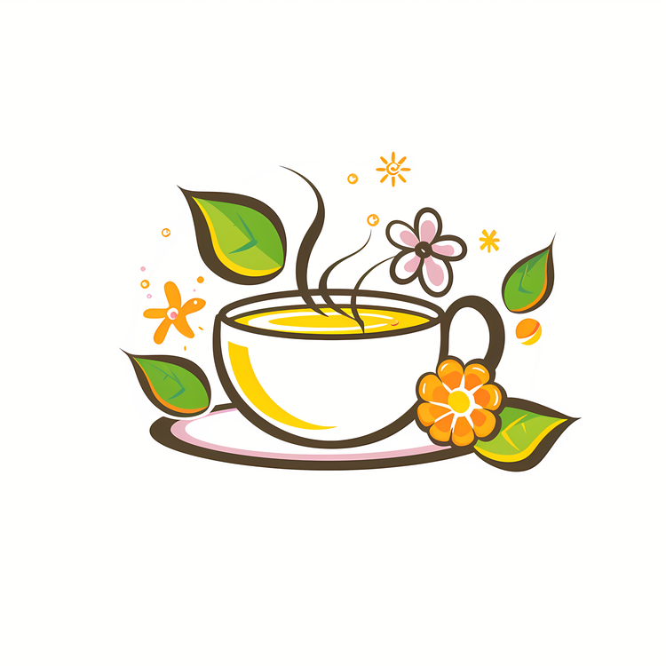 Spring Tea,Cup Of Tea,Tea Leaves